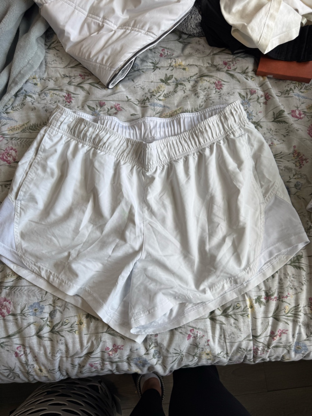 Avia White Women's Athletic Shorts with Elastic Waistband